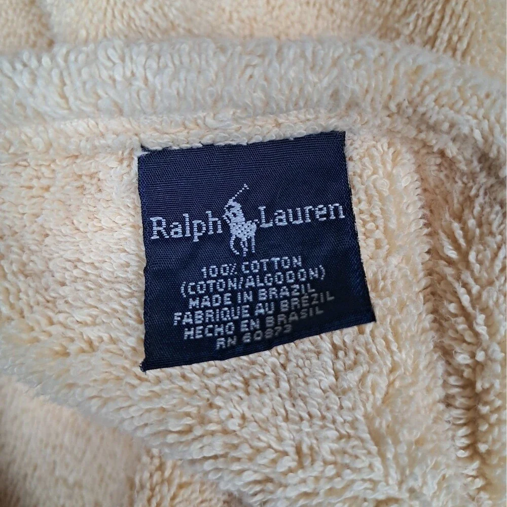 RALPH LAUREN KATHLEEN Yellow FLORAL Shabby ROSES Flowers 1 BATH TOWEL 26x46in